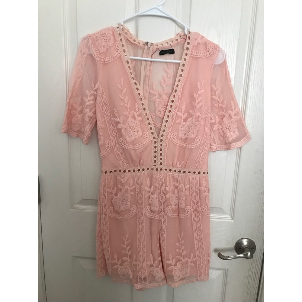 Honey punch lace romper